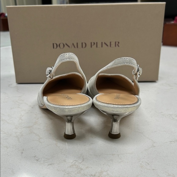 Donald J. Pliner Metallic Silver Slingback Heels - Picture 3 of 3
